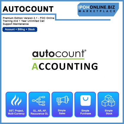 Autocount Premium Edition Version 2.1 - FOC Online Training And 1 Year Unlimited Call Support Maintenance